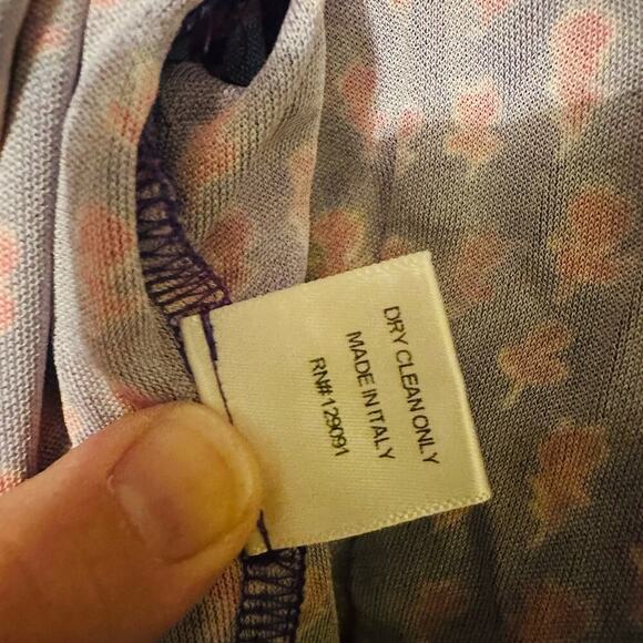 Prabal Gurung Women's Purple Printed Jackie Twist Front Midi Dress Size 10 - Picture 8 of 15